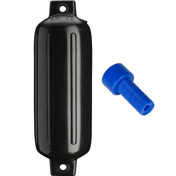 Polyform G-4-BLACKWO — Polyform G-4 Twin Eye Fender 6.5" x 22" - Black w/Adapter