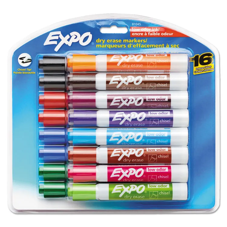 Newell Brands AEGIS-P-08ASH — EXPO Black Chisel Tip Dry-Erase Markers, 12 Count