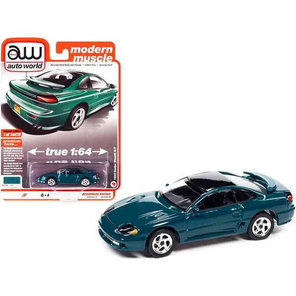 Autoworld 64332-AWSP082B — 1993 Dodge Stealth R/T Diecast Model - Peacock Green