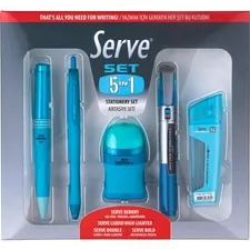 SoMine SRV 5IN1SET07FM - So-Mine Serve 5 in 1 Stationery Set - Blue - 1 Each