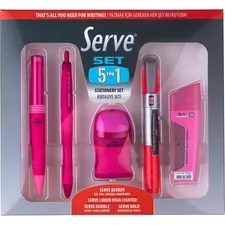 SoMine SRV 5IN1SET07FP - So-Mine Serve 5 in 1 Stationery Set - Pink - 1 Each