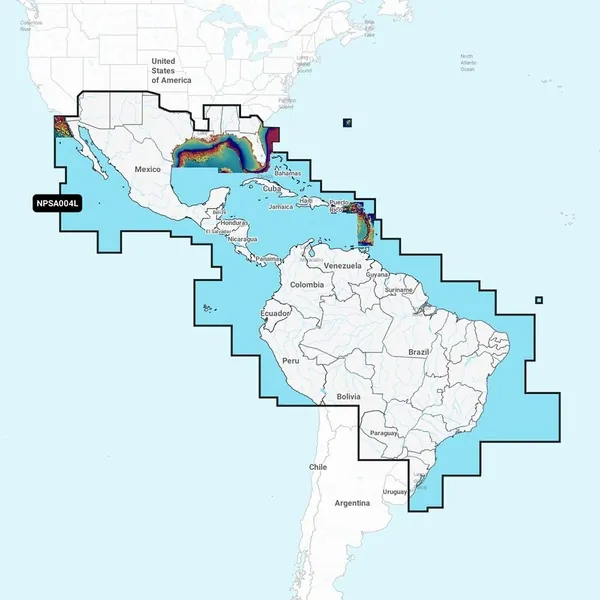 Navionics 010-C1364-40 — Navionics Platinum+ NPSA004L - Mexico to Brazil Overview