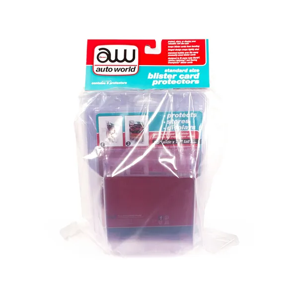 Autoworld AWDC023 — Standard Size 6 Blister Card Protectors for 1/64 Scale Blister Cards by Auto World AWDC023