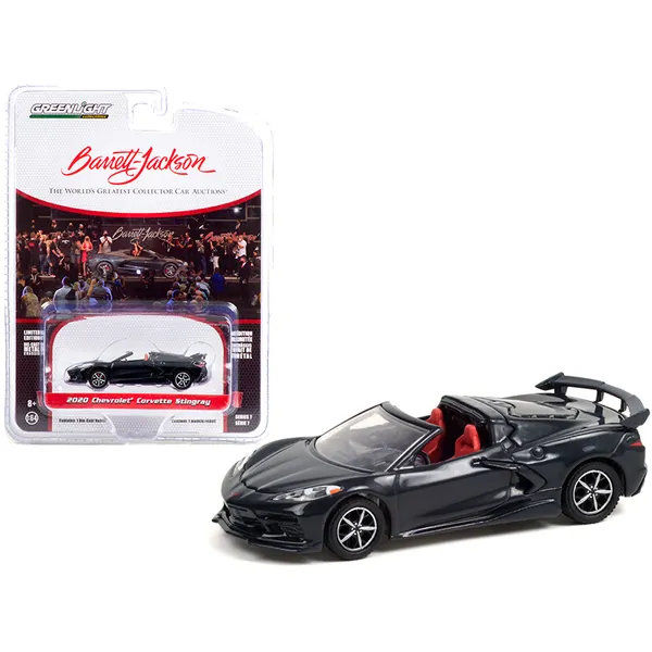 Greenlight 37230SET — 2020 Corvette C8 Stingray Convertible Shadow Gray 1/64 Model