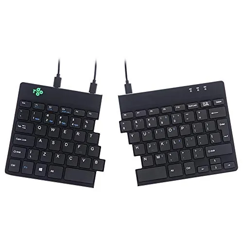 RGO RGOSP-USWIBL — R-GO ERGONOMIC KEYBOARD, SPLIT KEYBOARD WITH BREAK LIGHT, QWERTY (US), BLACK, WI