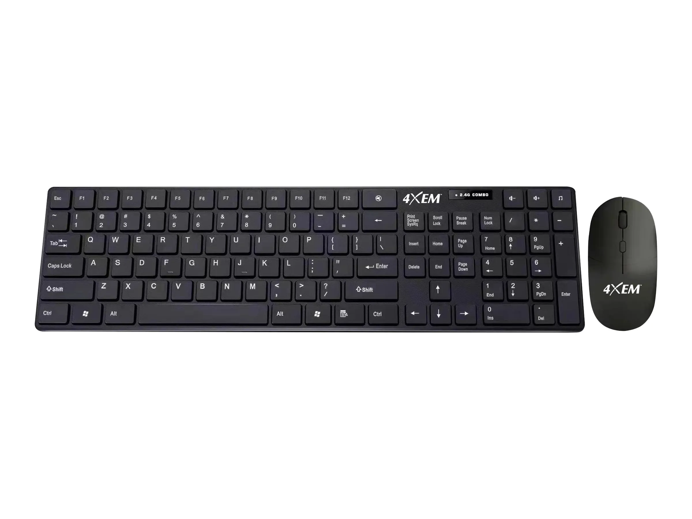 4XEM 4XWLSKMS1 — 4XEM Wireless Keyboard and Mouse Combo - Black