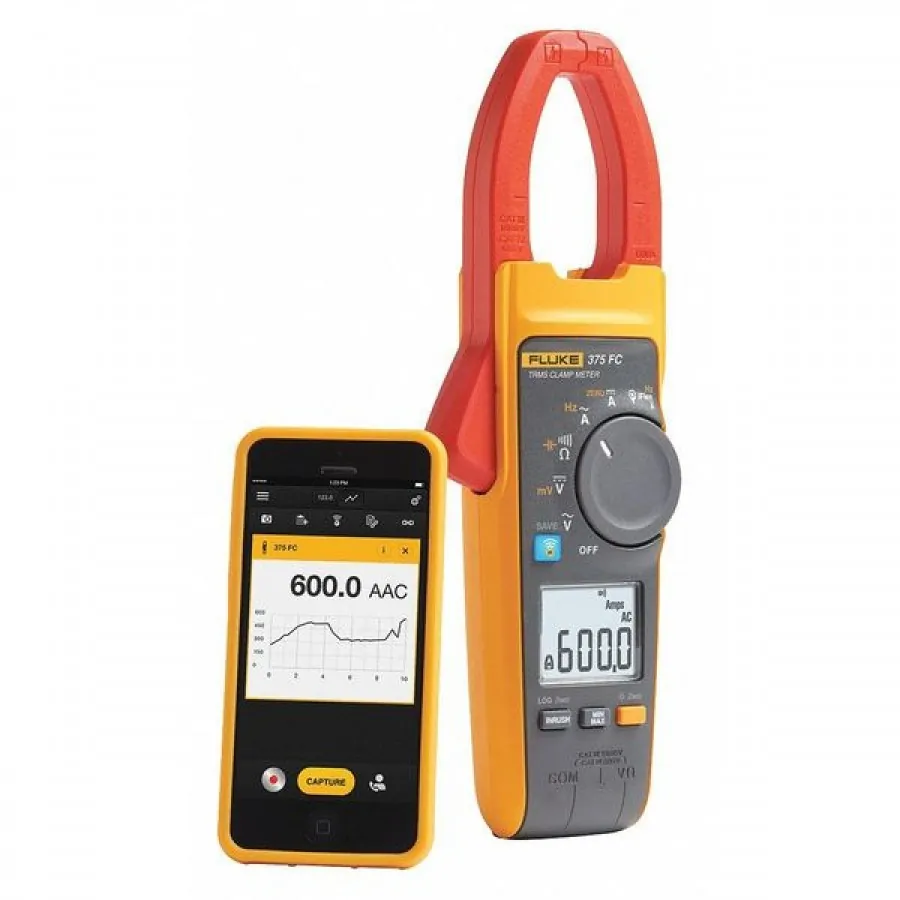 Fluke Networks FLUKE-375 FC — Wireless 600A AC/DC TRMS Clamp Meter with Test Leads