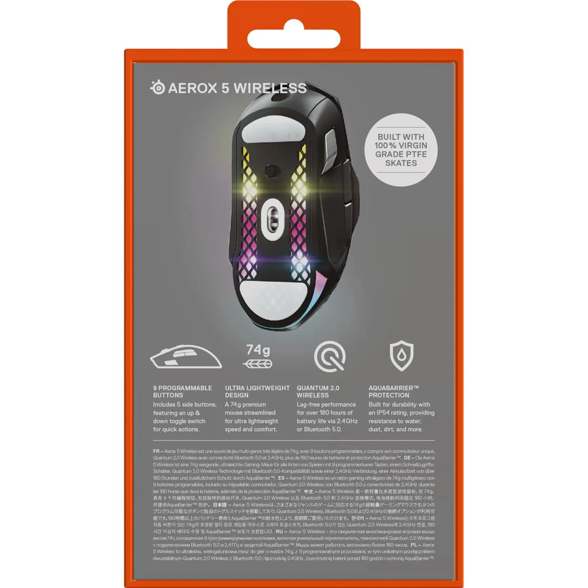 SteelSeries 62406 — SteelSeries Aerox 5 Wireless Gaming Mouse - RGB, Lightweight