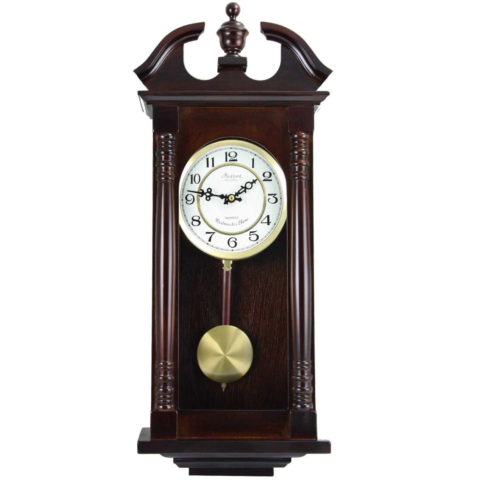 BEDFORD BED-1912 — Bedford Clock Collection 27.5 Inch Cherry Oak Wall Clock