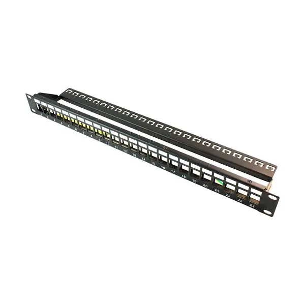 Wavenet WAV-BPPWM-24 — 1U 24-Port Keystone Blank Patch Panel - Matte Black
