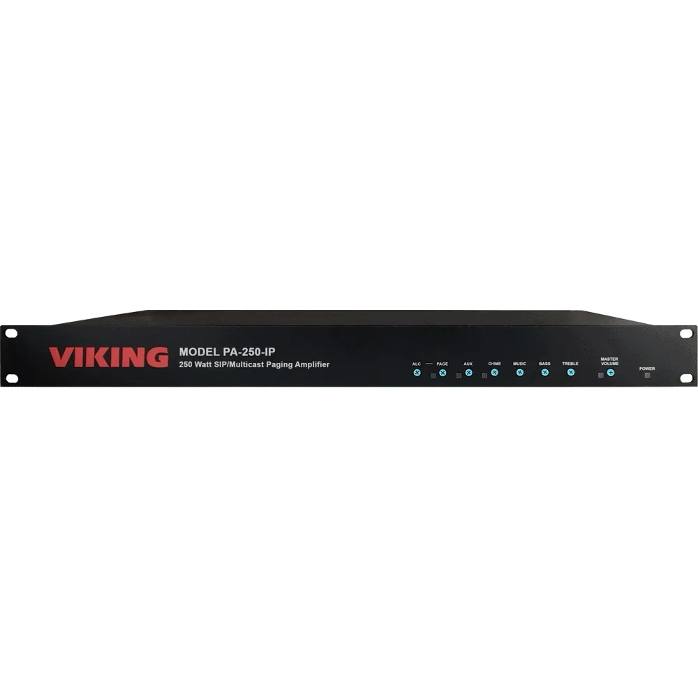 Viking Electronics VK-PA-250-IP — 250W SIP/Multicast Paging Amplifier with Advanced Features