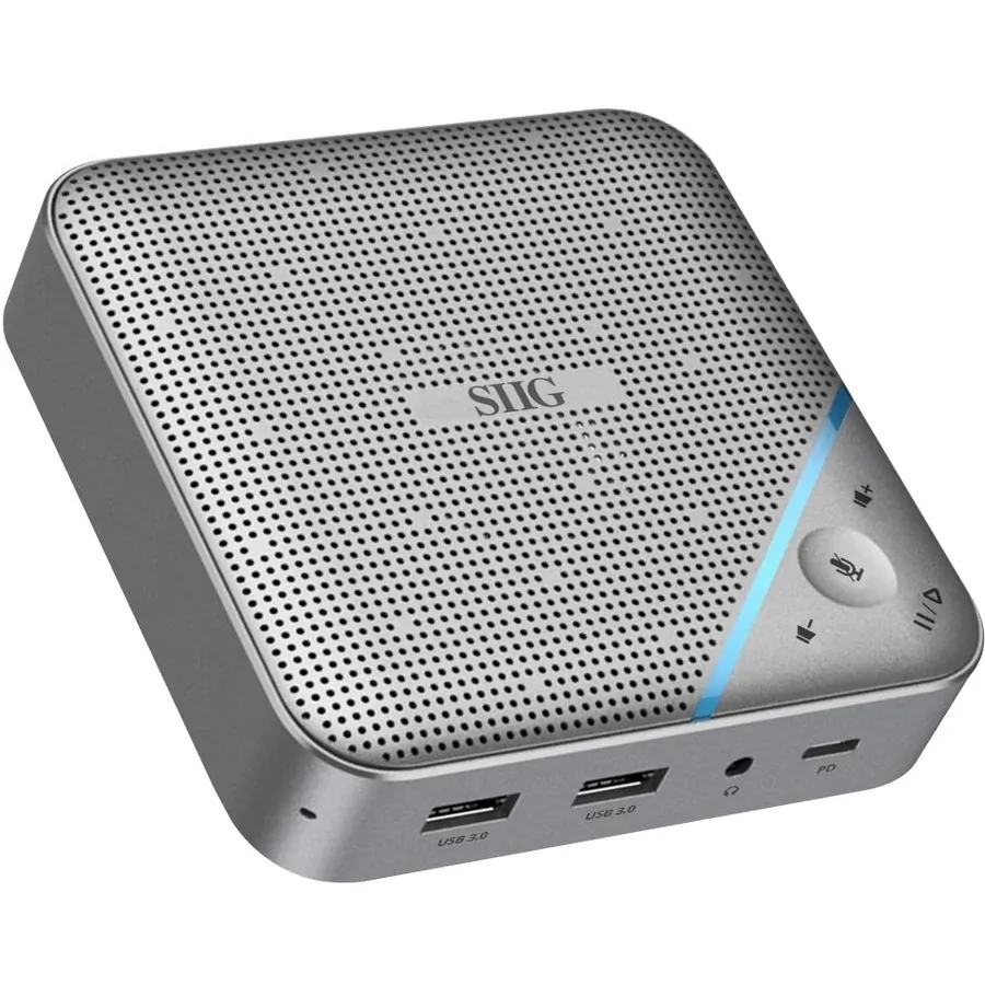 Siig JU-DK0S11-S1 — USB-C CONNECTIVITY USB-C MULTITASK MINI DOCK WITH CONFERENCE SPEAKER, 4K HDMI, O