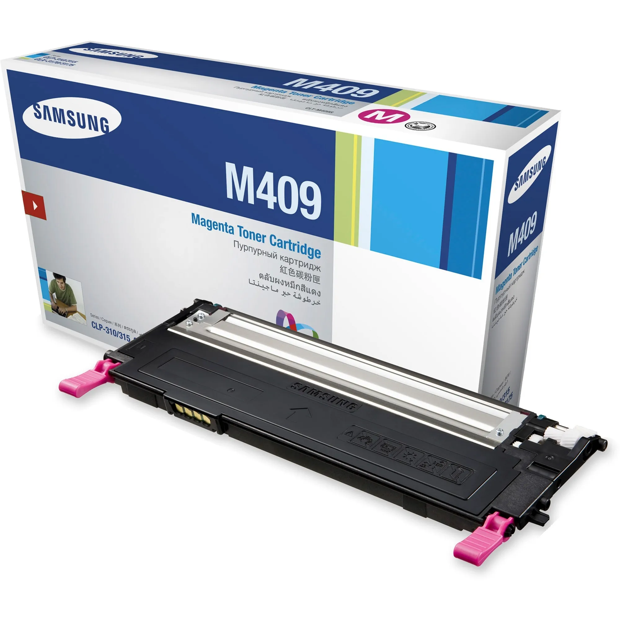 SAMSUNG CLT-M409S — Samsung CLT-M409S Orignal Laser Toner Cartridge for CLP-315, CLP-315W Printers - 1000 Pages Yield, Magenta
