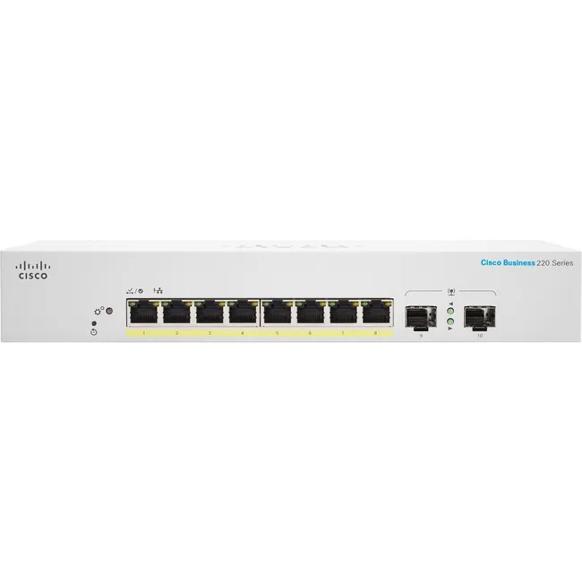 Cisco CBS220-8P-E-2G-NA — CBS220 Smart 8-port Gigabit Switch with PoE and SFP
