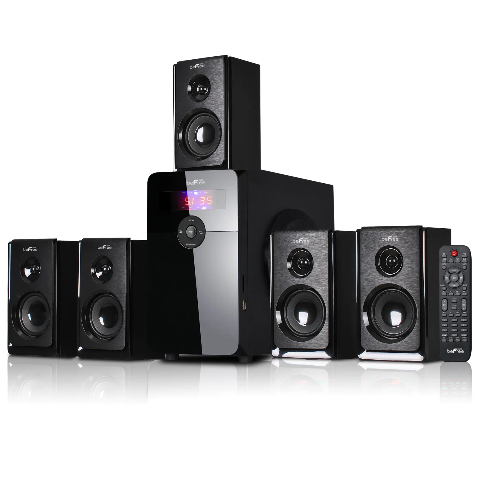 BeFree BFS-450-RB — beFree Sound 5.1 Channel Surround Sound Bluetooth Speaker System in Black