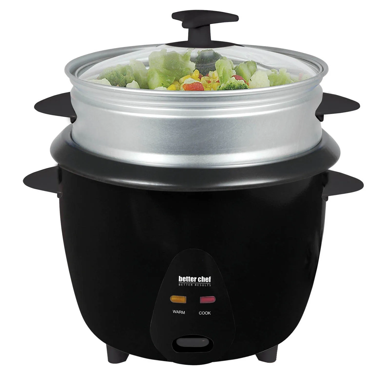 BETTER CHEF IM-406ST — Better Chef 5 Cup Rice Cooker with Food Steamer Attachment