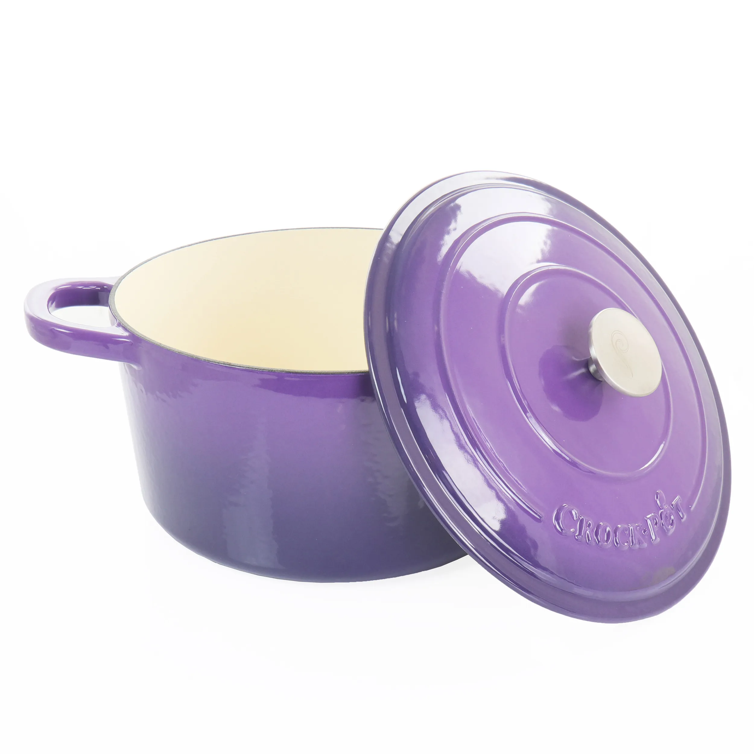 CROCK-POT 128606.02 — Crock-Pot Artisan 2 Piece 7 Quart Enameled Cast Iron Dutch Oven with Lid in Lavender