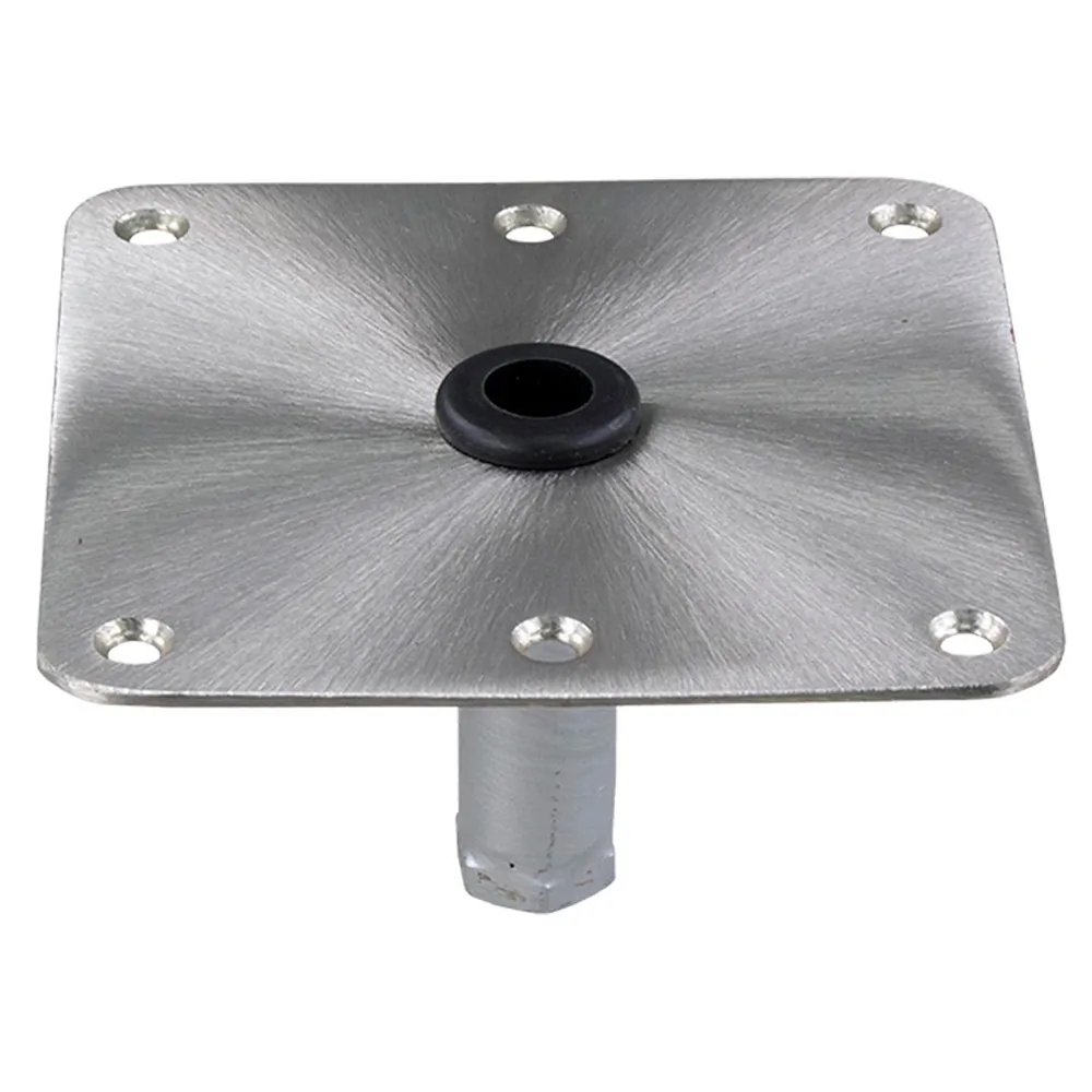 SPRINGFIELD 1630001 — Stainless Steel Threaded Square Base for Boat Seats - 7x7 in