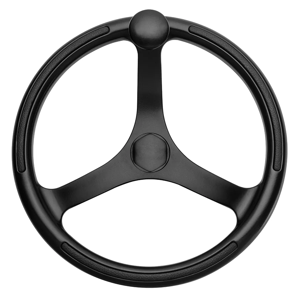 Schmitt & Ongaro Marine 742132BFGK — Primus Wheel 13.5" Black with Comfort Knob Grips