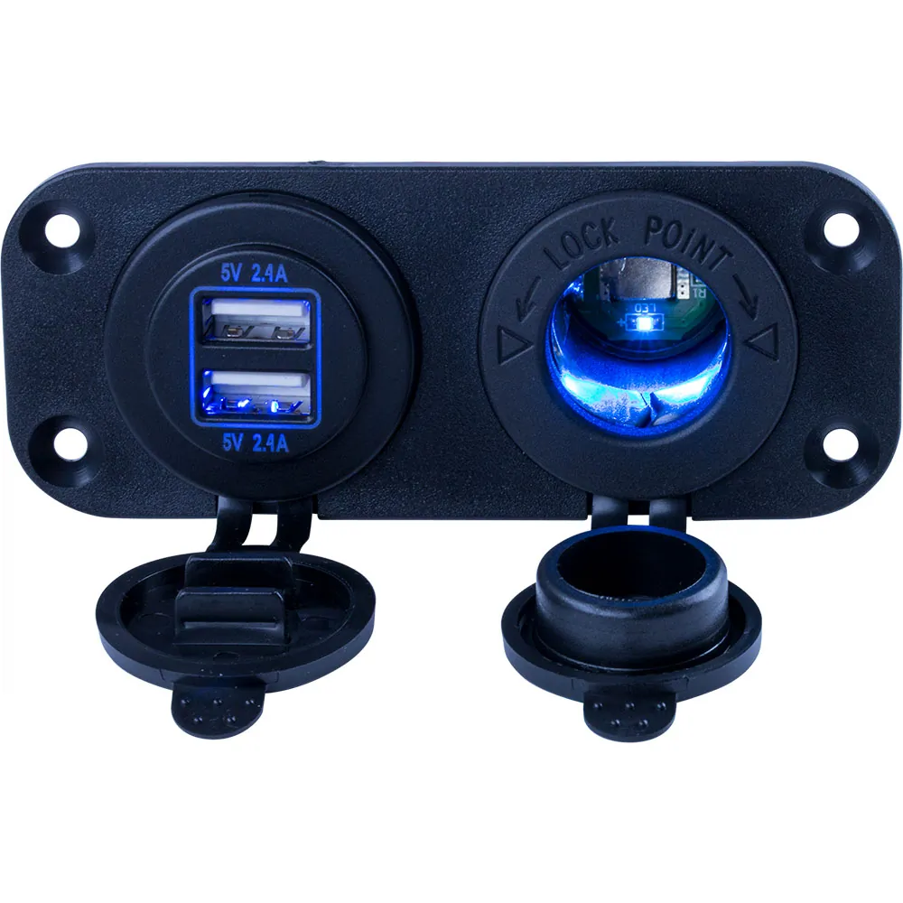 SeaDog 426505-1 — Dual USB Charging & Power Socket Panel for Boats