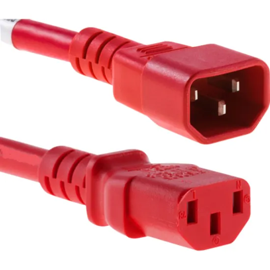 UNC GROUP LLC PWRC13C1402FRED - Red 2FT Power Cord C13 to C14, 18AWG, 10AMP, 250V