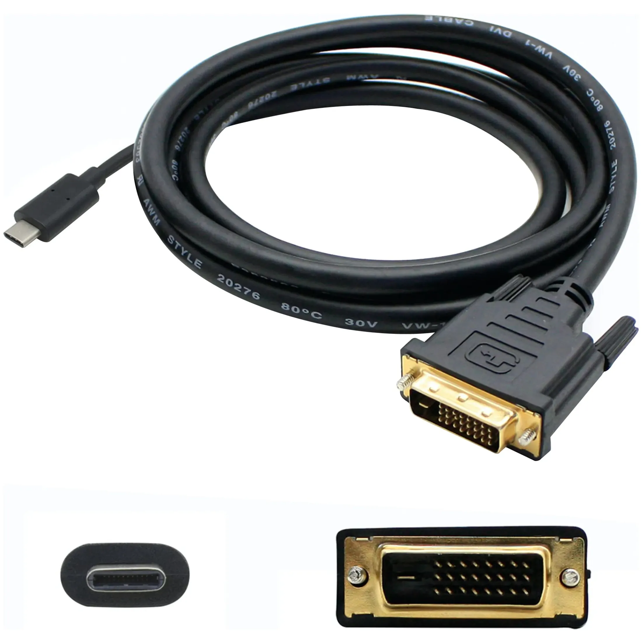 ADDON USBC2DVIDMM6F-AO — 6FT USB TO DVI-D M/M BLACK ADAPTER CBL