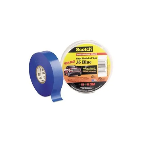 3M 35-3/4X66FT-BL — SCOTCH VINYL COLOR CODING ELECTRICAL TAPE 35, 3/4 IN X 66 FT, BLUE, 10 ROLLS EAC