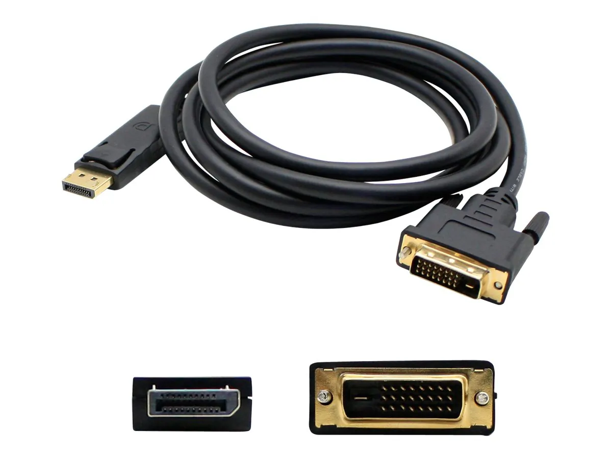 ADDON DISPLAYPORT2DVI3F — ADDON 3FT DISPLAYPORT MALE TO DVI-D MALE BLACK ADAPTER CABLE (REQUIRES DP++)