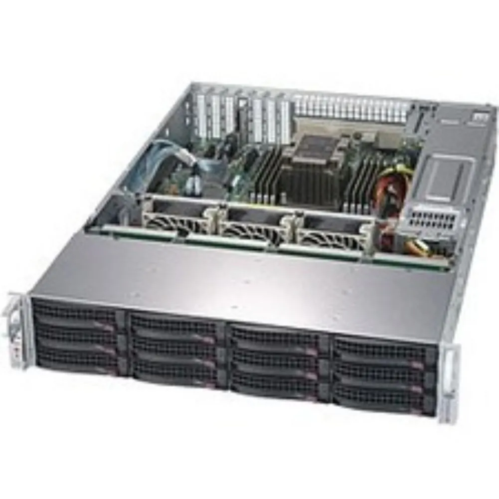 Supermicro CSE-826BE1C-R802LPB - Supermicro 2U Rackmount Chassis with 12 Hot-Swap Bays