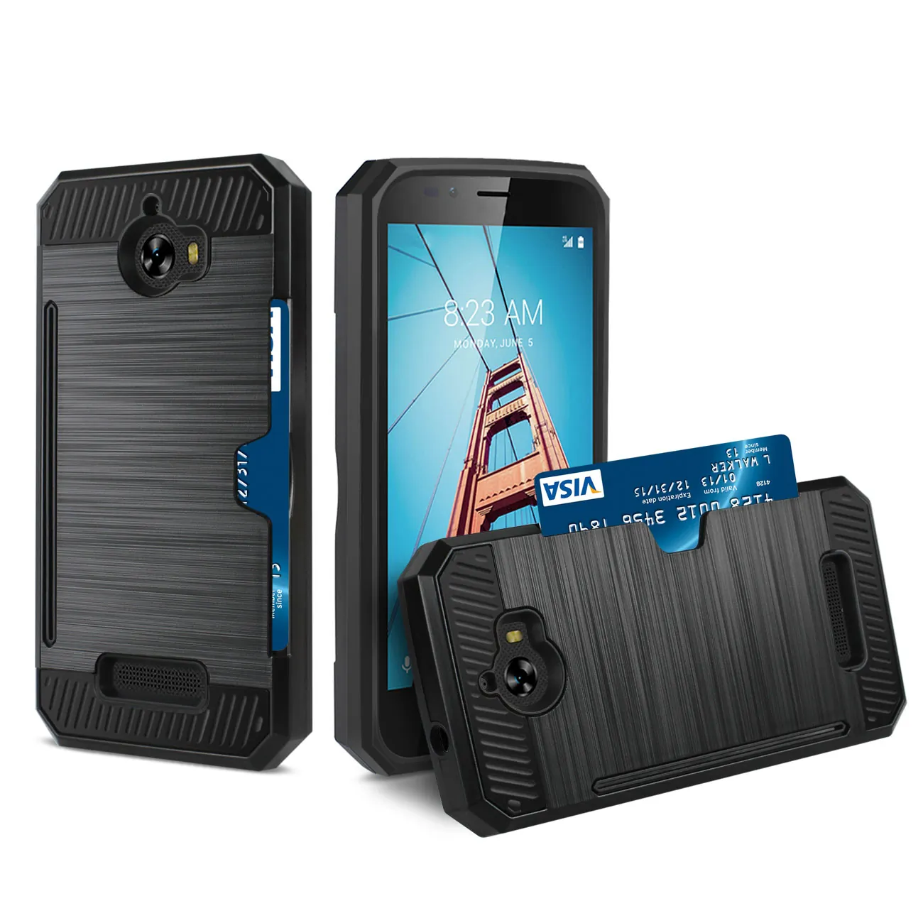 COOLPAD SPWC01-CLPDFTBK - REIKO COOLPAD DEFIANT SLIM ARMOR HYBRID CASE WITH CARD HOLDE