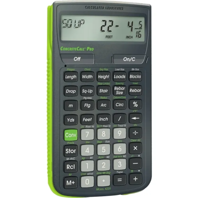 CALC INDUSTRIES CAL4225 — CALC IND 4225 Concrete Calculation Tool