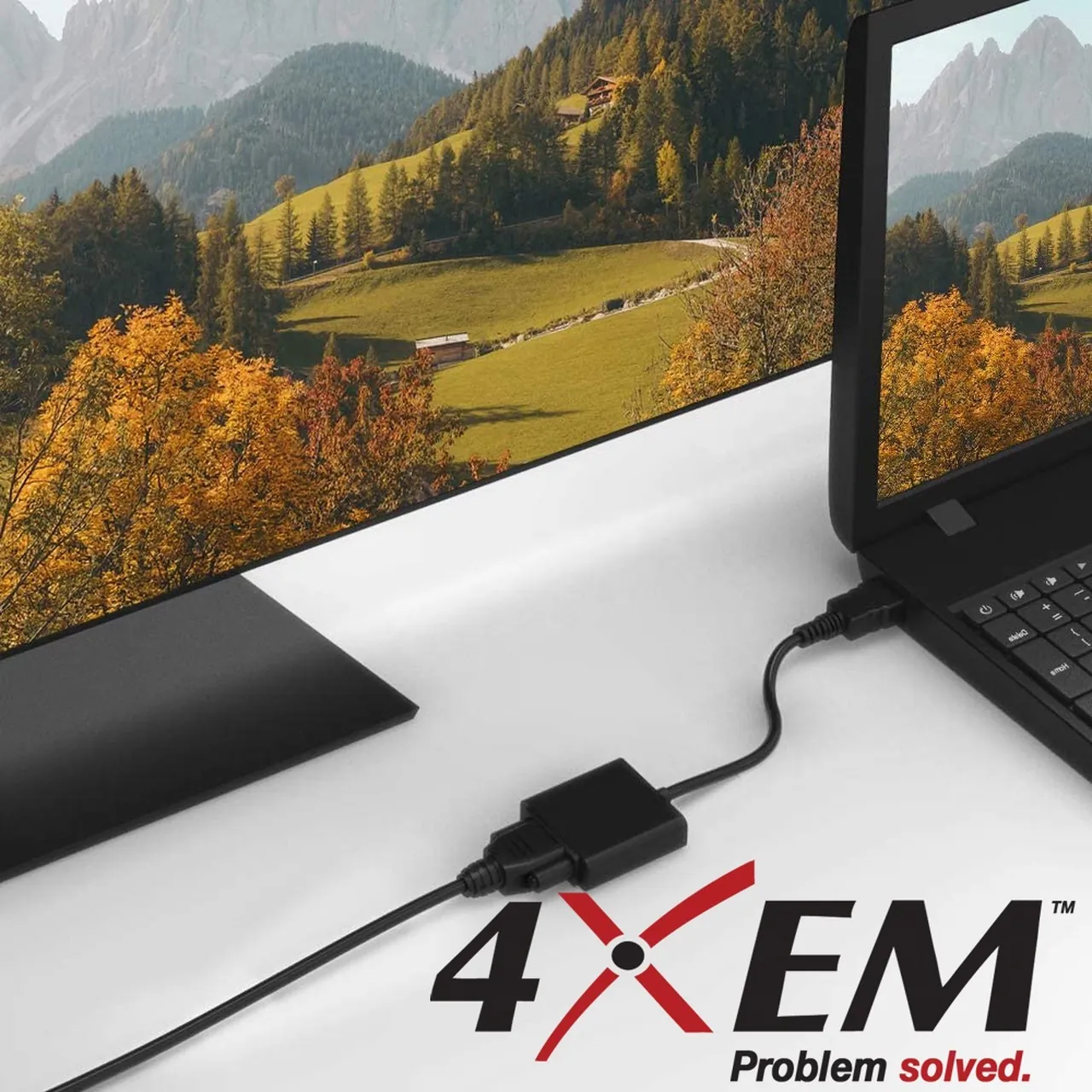 4XEM 4XHDMIVGAAB — 8-inch HDMI to VGA Adapter with Audio Support