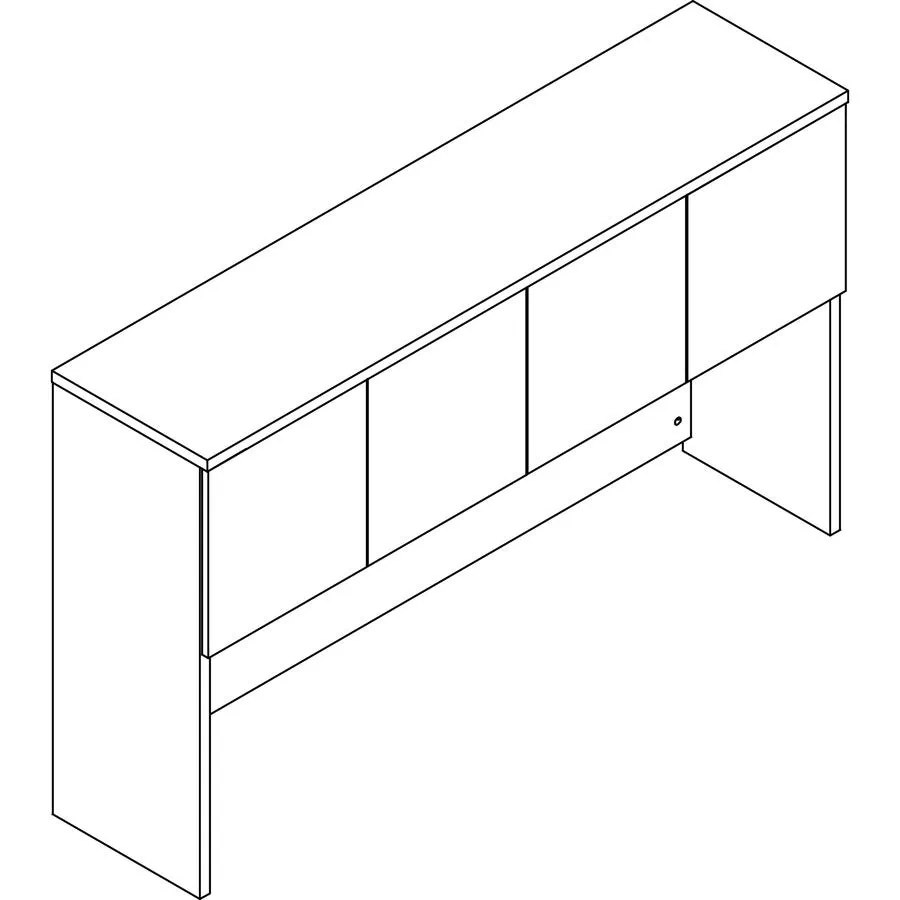Lorell LLR PH6639GE — Lorell Prominence 2.0 Gray Elm Laminate Desk Unit - 66 x 16 x 39 - Drawer(s)4 Door(s) - Material: Particleboard - Finish: Gray Elm, Thermofused Melamine (TFM), Laminate
