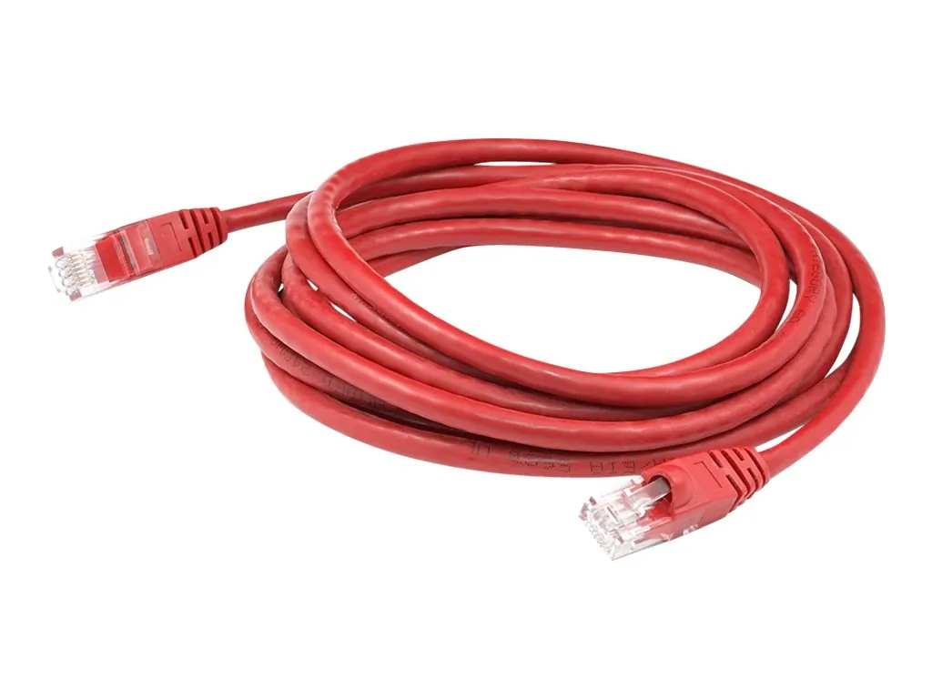 ADDON ADD-10FSLCAT6-RD — ADDON 10FT RED CAT 6 SLIM PVC ETHERNET CABLE SNAGLESS CLEAR-CLAW RJ-45 M/M