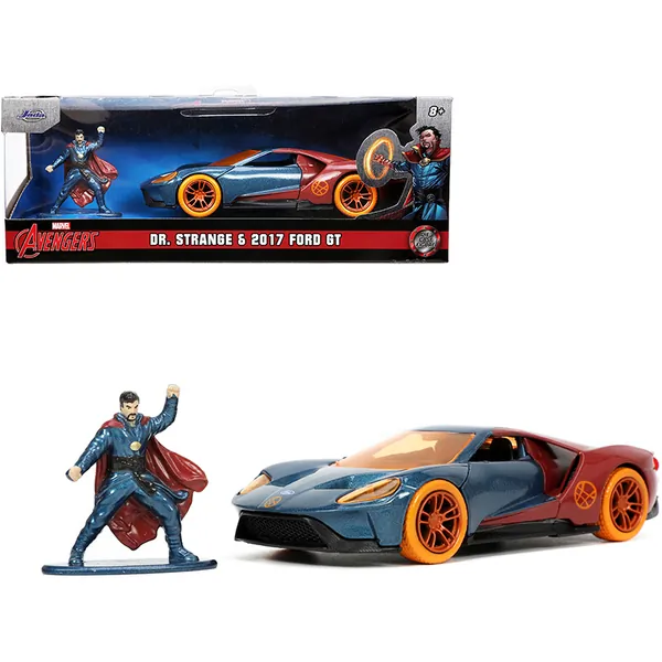 Jada Toys 33360 — 2017 Ford GT and Doctor Strange Diecast Figurine Avengers Marvel Series Hollywood Rides 1/32 Diecast Model Car by Jada 33360
