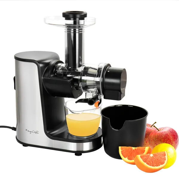 MegaChef MCSJ-111 — MegaChef Masticating Slow Juicer Extractor with Reverse Function, Cold Press Juicer Machine with Quiet Motor