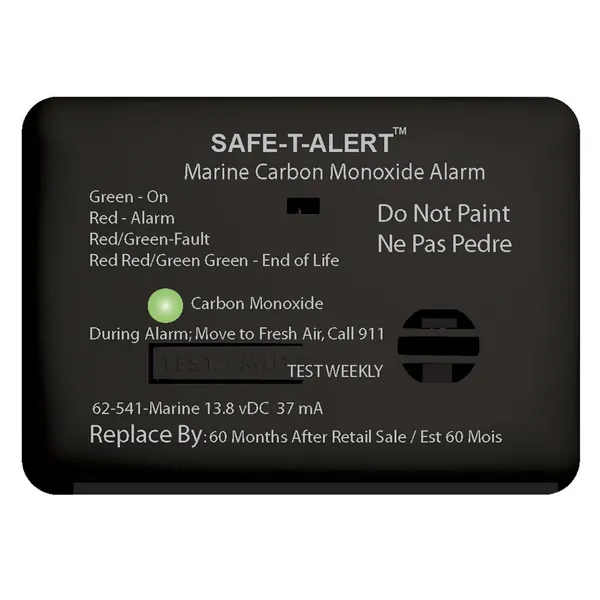 Safe-T-Alert CW71056 — Safe-T-Alert 62 Series Carbon Monoxide Alarm - 12V - 62-541-Marine - Surface Mount - Black