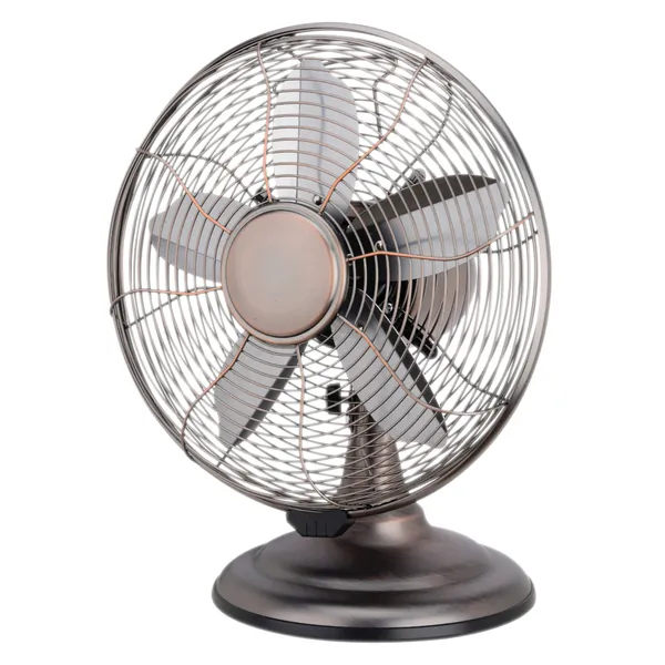 OPTIMUS F-6212A — Optimus 12 Inch Retro Oscillating Table Fan with Oil Rubbed Bronze Finish