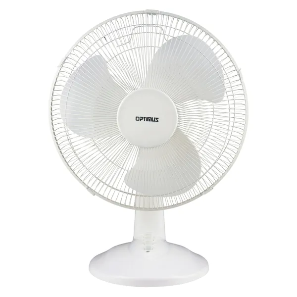 OPTIMUS F-1230 — Optimus 12" Oscillating Table Fan in White