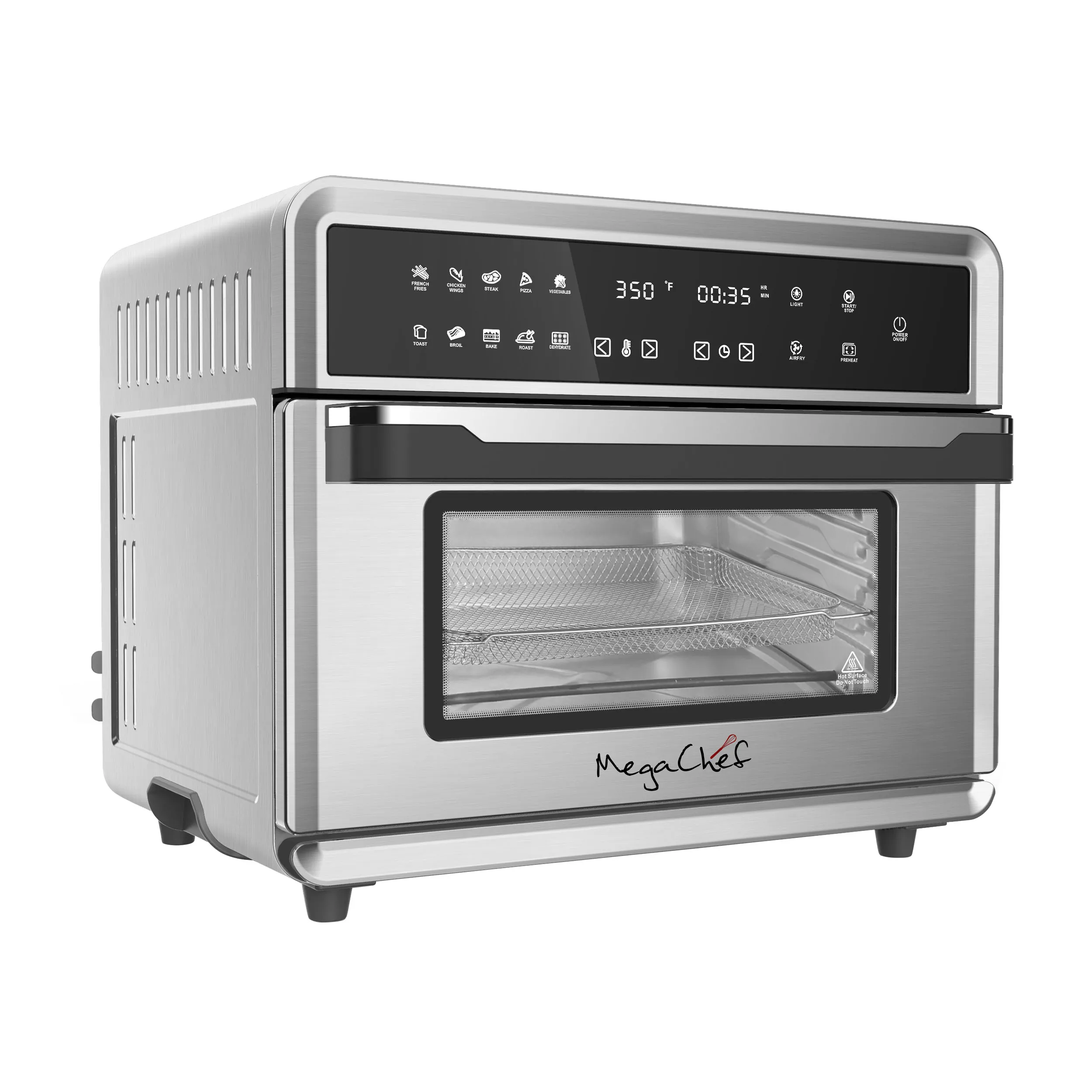 MegaChef MCOV-2050 — MegaChef 10 in 1 Electronic Multifunction 360 Degree Hot Air Technology Countertop Oven