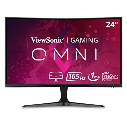 VIEWSONIC VX2418C — 24IN CURVED 165 HZ GAMING MONITOR W/FREESYNC,1920X1080 RESOLUTION,1MS (MPRT) RES
