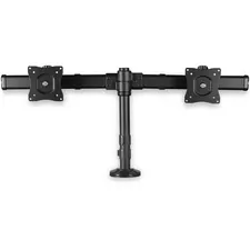 STARTECH ARMBARDUOG — Desk-Mount Dual-Monitor Arm - For up to 27" Monitors - Low Profile Design - Desk-Clamp or Grommet-Hole Mount - Double Monitor Mount - Save space by mounting two monitors up to 27" onto a single low-profile base, with this desk-mount dual monitor arm - Desk-clamp or grommet-hole monitor mount - Double monitor mount with adjustable height, tilt and swivel - Micro-adjustment feature