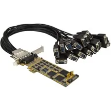 STARTECH PEX16S550LP — 16 Port PCI Express Serial Card - Low-Profile - High-Speed PCIe Serial Card with 16 DB9 RS232 Ports - Add 16 RS232 serial ports (DB9) to your low or full-profile computer, through a PCI Express slot - 16-Port PCI Express Serial Card - Low-Profile - High-speed PCIe serial card with 16 DB9 RS232 Ports (up to 921.6 Kbps) - Multiport serial adapter card