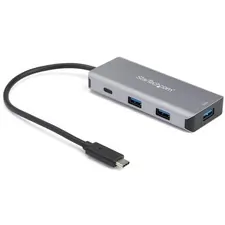 STARTECH HB31C3A1CB — 4 Port USB C Hub to 3x USB A & 1x USB-C - SuperSpeed 10Gbps USB Type-C 3.1/3.2 Gen 2 Adapter Hub - USB Bus Powered - Portable - Portable 4 port USB-C hub - USB Type-C host laptop to 1x USB-C & 3x USB-A - USB 3.2/3.1 Gen 2 SuperSpeed 10Gbps - USB Bus Powered adapter hub - 9.8in host cable - Aluminum - OS independent - Works with Thunderbolt 3 host - USB 3.0/2.0 device support