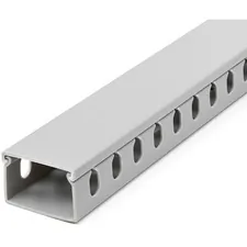 STARTECH CBMWD3825 — Cable Management Raceway with Cover 1-1/2"(38mm)W x 1"(25mm)H, 6.5ft(2m) length, 3/8"(8mm) Slots, Wall Wire Duct, UL Listed - Cable management raceway to organize network/power cords - Solid Single channel wire hider/concealer kit - Surface/Wall mount wiring duct system - Product (LxWxH) 6.5ft x 1.5" x 1.0" - Max 20 Cables - 186F (86C) VST - Sturdy warp-proof PVC UL 94V-0