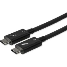STARTECH TBLT34MM80CM — 0.8m/2.7ft Thunderbolt 3 to Thunderbolt 3 Cable - 40Gbps - Certified TB3 - USB C Compatible - Active - 100W PD (TBLT34MM80CM) - Certified Thunderbolt 3 to Thunderbolt 3 cable supports transfer rates of 40Gbps with 100W PD - Resolutions up to 5K 60Hz or dual 4K 60Hz video on TB3 USB C cable - Bridge Thunderbolt 3 laptops for peer-to-peer 10GbE networking - USB 3.2 compatible