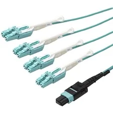 STARTECH MPO8LCPL3M — 3M (9.8FT) MTP(F)/PC TO 4X LC/PC DUPLEX BREAKOUT OM3 MULTIMODE FIBER OPTIC CABLE