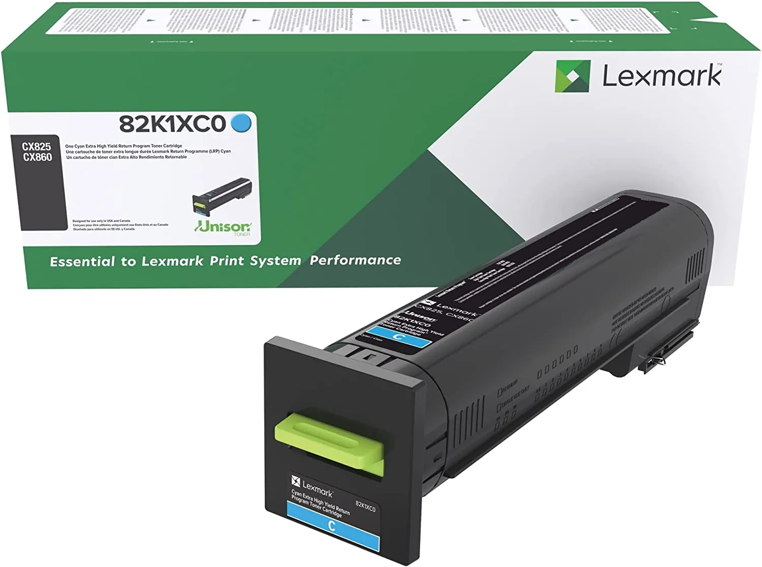 Lexmark 82K1XC0 — Lexmark 82K1XM0 Toner Cartridge, Cyan CX825 CX860 CYAN EHY RETURNPROGRAM TONER GENUINE