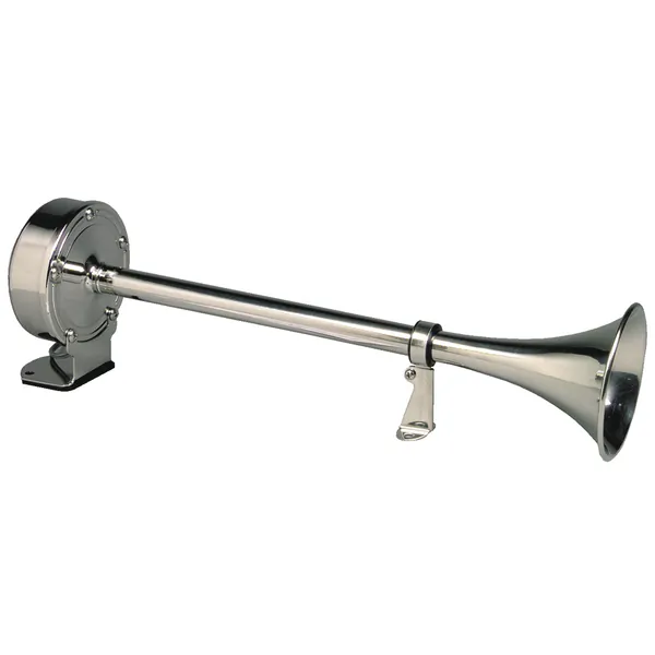 Schmitt & Ongaro Marine 10027 — Schmitt & Ongaro Deluxe All-Stainless Single Trumpet Horn - 12V