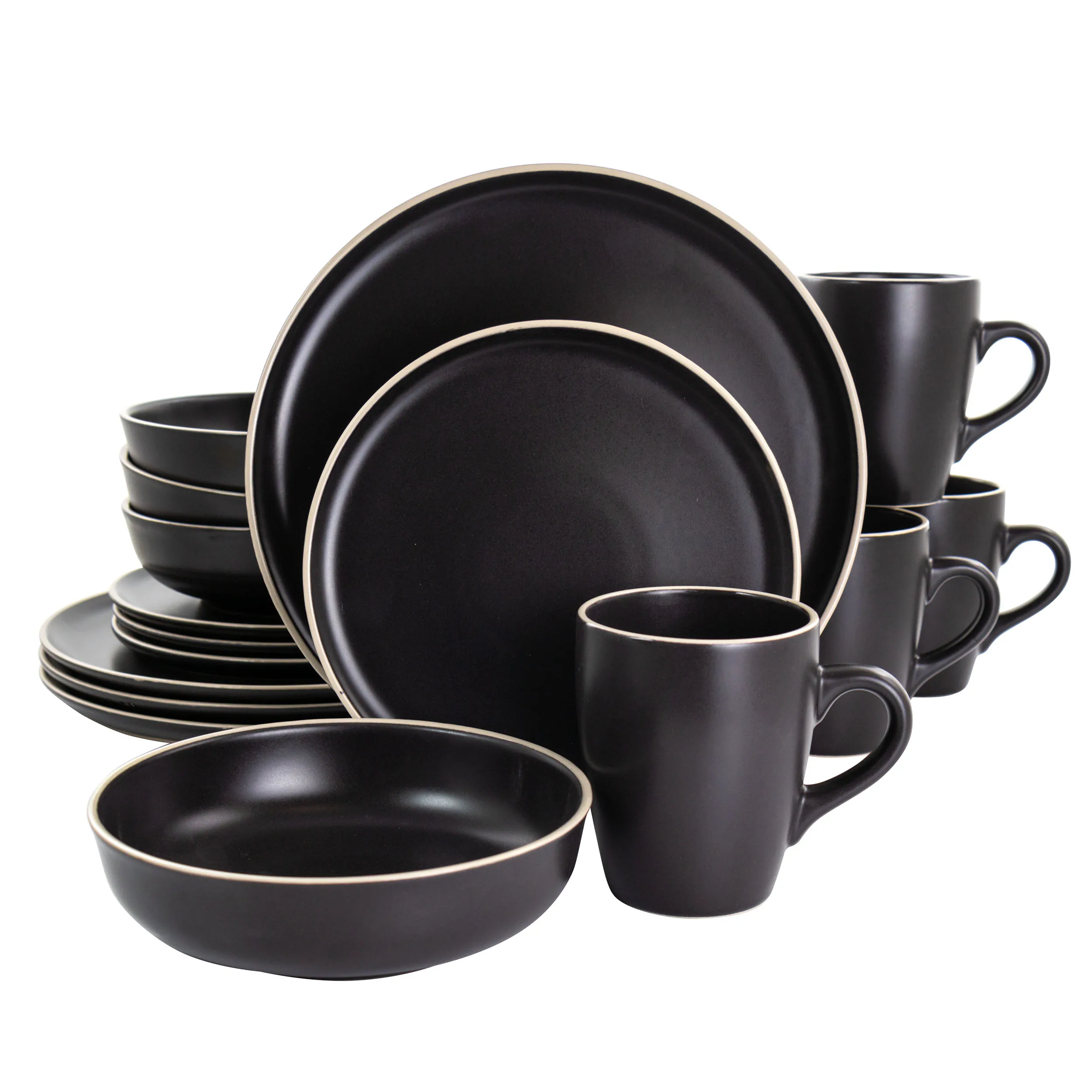 Gibson 127242.16 - Gibson Elite Serenade 16 Piece Round Stoneware Dinnerware Se